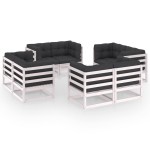 vidaXL Set mobilier de grădină cu perne, 8 piese, lemn masiv de pin vidaXL Set mobilier de grădină cu perne, 8 piese, lemn masiv de pin
