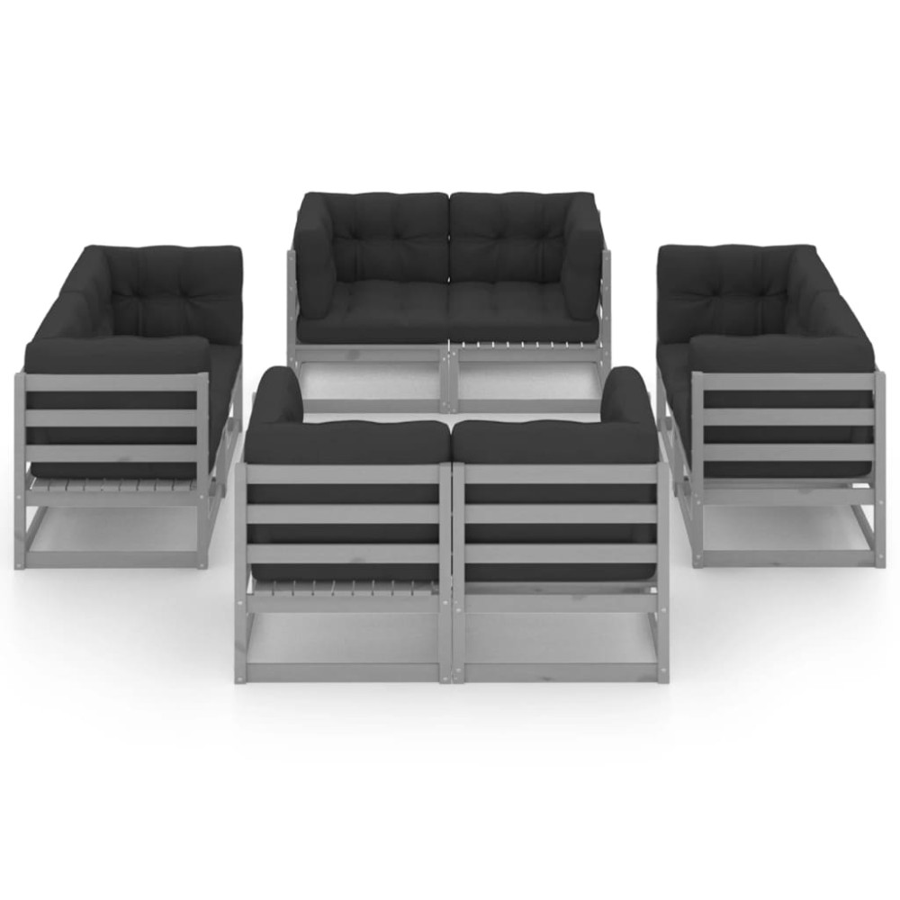 vidaXL Set mobilier de grădină cu perne, 8 piese, lemn masiv de pin