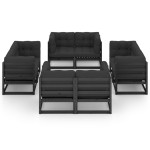 vidaXL Set mobilier de grădină cu perne, 8 piese, lemn masiv de pin vidaXL Set mobilier de grădină cu perne, 8 piese, lemn masiv de pin