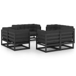 vidaXL Set mobilier de grădină cu perne, 8 piese, lemn masiv de pin vidaXL Set mobilier de grădină cu perne, 8 piese, lemn masiv de pin