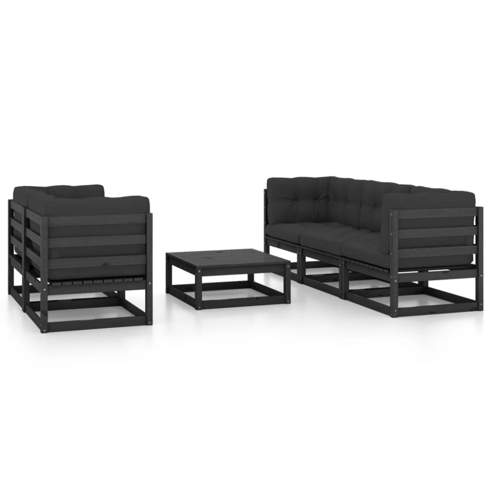 vidaXL Set mobilier grădină cu perne, 6 piese, lemn masiv pin