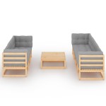 vidaXL Set mobilier de grădină cu perne, 8 piese, lemn masiv de pin vidaXL Set mobilier de grădină cu perne, 8 piese, lemn masiv de pin