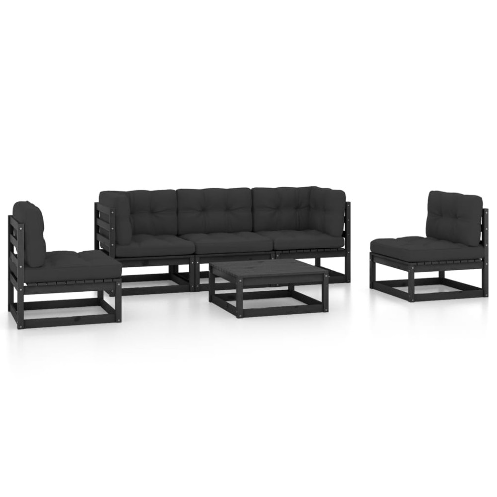 vidaXL Set mobilier grădină cu perne, 6 piese, lemn masiv pin