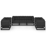 vidaXL Set mobilier grădină cu perne, 7 piese, lemn masiv pin