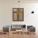 vidaXL Set mobilier de grădină cu perne, 8 piese, lemn masiv de pin vidaXL Set mobilier de grădină cu perne, 8 piese, lemn masiv de pin