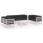 vidaXL Set mobilier de grădină cu perne, 8 piese, lemn masiv de pin vidaXL Set mobilier de grădină cu perne, 8 piese, lemn masiv de pin