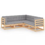 vidaXL Set mobilier de grădină, 5 piese, cu perne, lemn masiv de pin vidaXL Set mobilier de grădină, 5 piese, cu perne, lemn masiv de pin