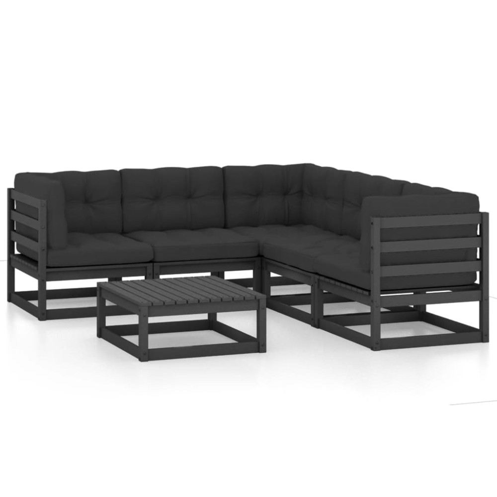 vidaXL Set mobilier grădină cu perne, 6 piese, lemn masiv pin