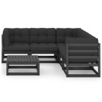 vidaXL Set mobilier grădină cu perne, 6 piese, lemn masiv pin