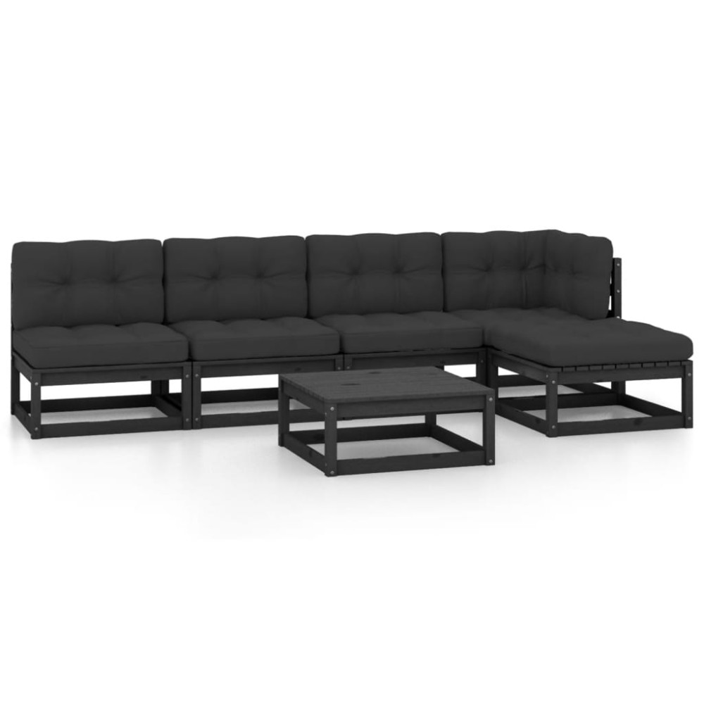vidaXL Set mobilier grădină cu perne, 6 piese, lemn masiv pin