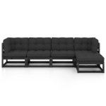 vidaXL Set mobilier grădină cu perne, 5 piese, lemn masiv pin