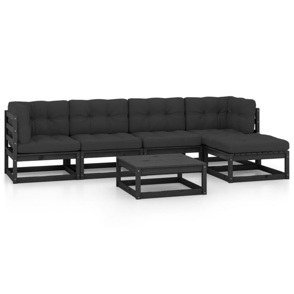 vidaXL Set mobilier grădină cu perne, 6 piese, lemn masiv pin