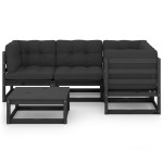 vidaXL Set mobilier grădină cu perne, 5 piese, lemn masiv pin