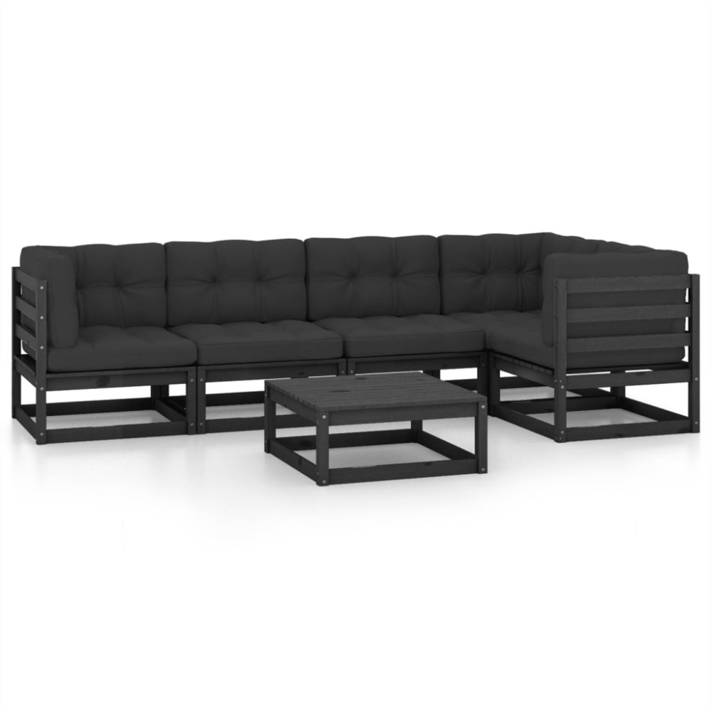 vidaXL Set mobilier grădină cu perne, 6 piese, lemn masiv pin
