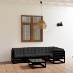 vidaXL Set mobilier grădină cu perne, 6 piese, lemn masiv pin