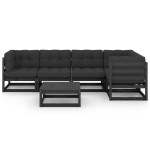 vidaXL Set mobilier grădină cu perne, 6 piese, lemn masiv pin