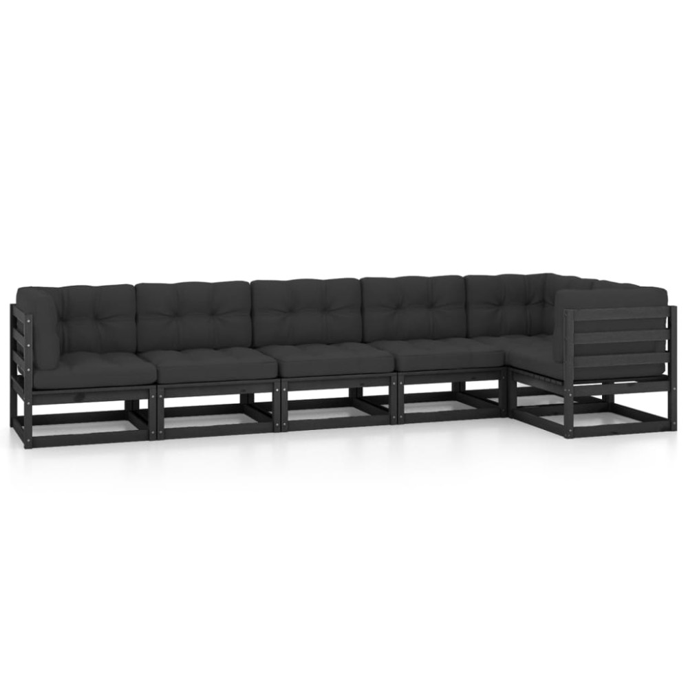vidaXL Set mobilier grădină cu perne, 6 piese, lemn masiv pin