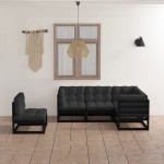 vidaXL Set mobilier grădină cu perne, 5 piese, lemn masiv pin