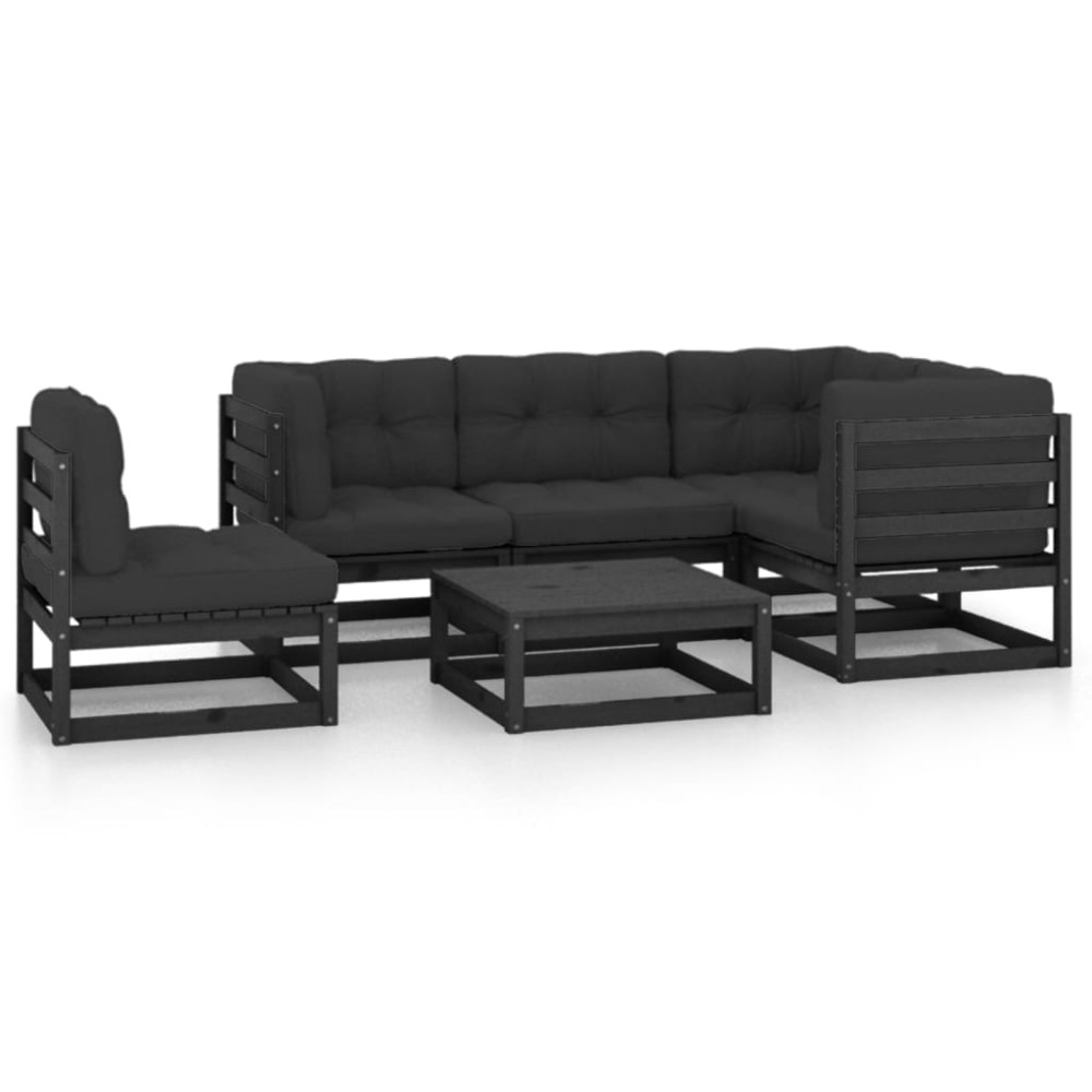 vidaXL Set mobilier grădină cu perne, 6 piese, lemn masiv pin