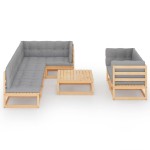 vidaXL Set mobilier de grădină cu perne, 8 piese, lemn masiv de pin vidaXL Set mobilier de grădină cu perne, 8 piese, lemn masiv de pin