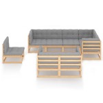vidaXL Set mobilier de grădină cu perne, 8 piese, lemn masiv de pin vidaXL Set mobilier de grădină cu perne, 8 piese, lemn masiv de pin