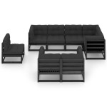 vidaXL Set mobilier grădină cu perne, 8 piese, lemn masiv pin