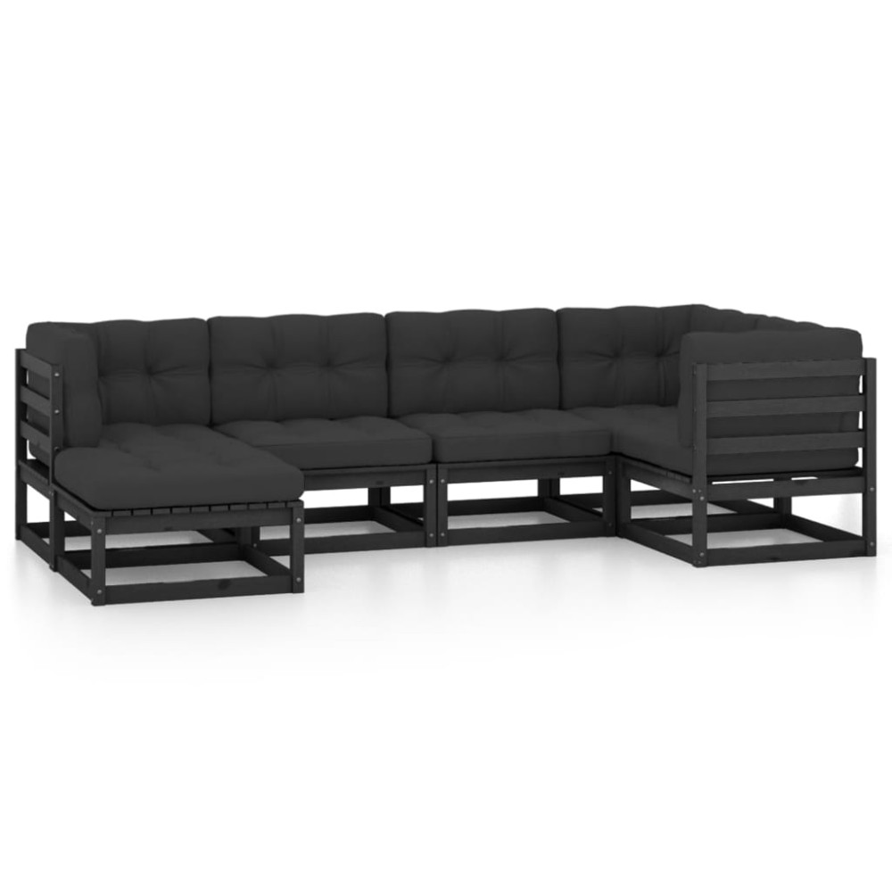 vidaXL Set mobilier grădină cu perne, 6 piese, lemn masiv pin