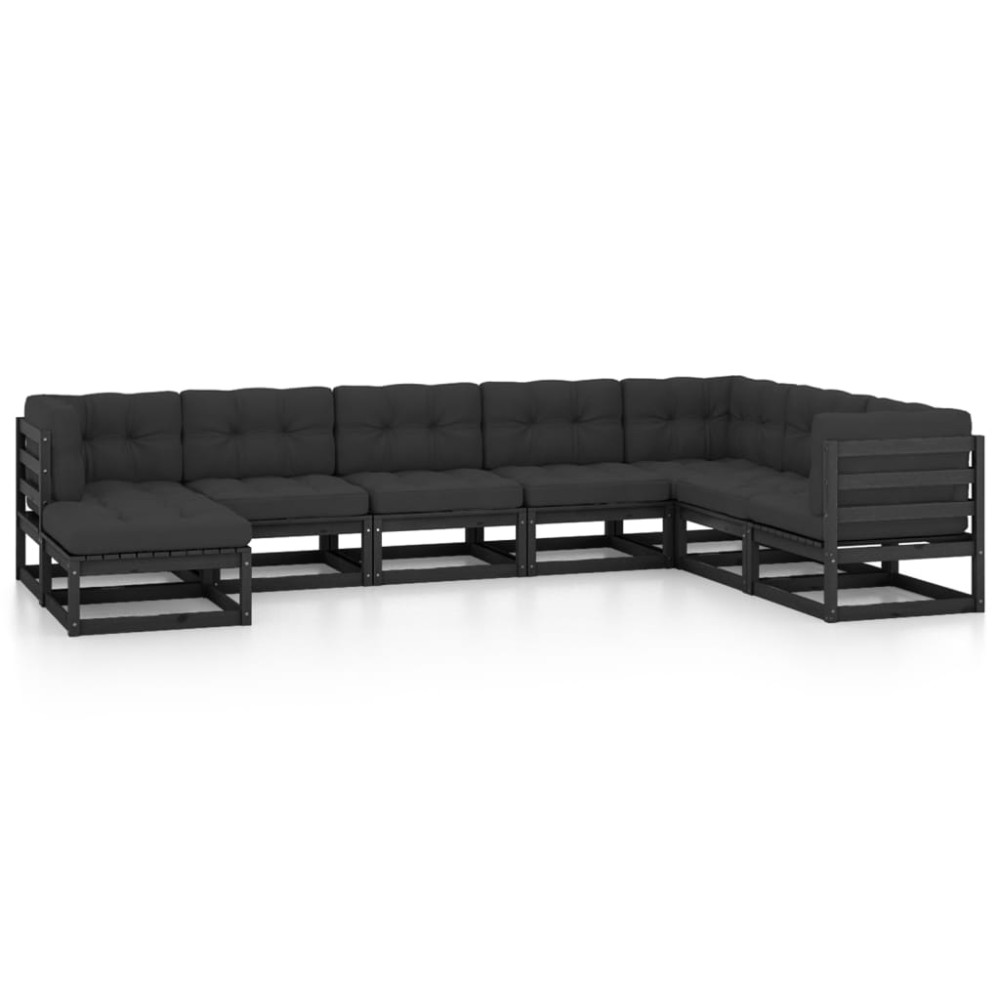 vidaXL Set mobilier de grădină din 8 piese, lemn masiv de pin