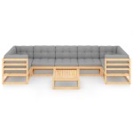 vidaXL Set mobilier de grădină din 8 piese, lemn masiv de pin vidaXL Set mobilier de grădină din 8 piese, lemn masiv de pin