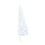 vidaXL Jumătate brad Crăciun pre-iluminat cu set globuri, alb, 240 cm vidaXL Jumătate brad Crăciun pre-iluminat cu set globuri, alb, 240 cm