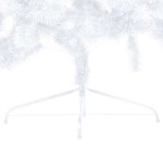 vidaXL Jumătate brad Crăciun pre-iluminat cu set globuri, alb, 240 cm vidaXL Jumătate brad Crăciun pre-iluminat cu set globuri, alb, 240 cm