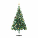 vidaXL Brad de Crăciun pre-iluminat cu globuri, 180 cm, 564 de ramuri vidaXL Brad de Crăciun pre-iluminat cu globuri, 180 cm, 564 de ramuri