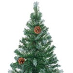 vidaXL Brad Crăciun artificial pre-iluminat globuri/conuri pin, 180 cm vidaXL Brad Crăciun artificial pre-iluminat globuri/conuri pin, 180 cm
