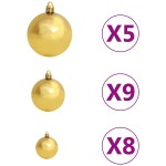 vidaXL Brad Crăciun pre-iluminat artificial, set globuri, alb, 180 cm vidaXL Brad Crăciun pre-iluminat artificial, set globuri, alb, 180 cm