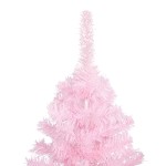 vidaXL Brad Crăciun pre-iluminat cu set globuri, roz, 210 cm, PVC vidaXL Brad Crăciun pre-iluminat cu set globuri, roz, 210 cm, PVC