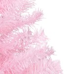 vidaXL Brad Crăciun pre-iluminat cu set globuri, roz, 240 cm, PVC vidaXL Brad Crăciun pre-iluminat cu set globuri, roz, 240 cm, PVC