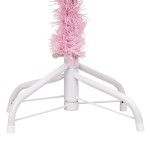 vidaXL Brad Crăciun pre-iluminat cu set globuri, roz, 240 cm, PVC vidaXL Brad Crăciun pre-iluminat cu set globuri, roz, 240 cm, PVC