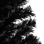 vidaXL Brad Crăciun pre-iluminat cu set globuri, negru, 240 cm, PVC vidaXL Brad Crăciun pre-iluminat cu set globuri, negru, 240 cm, PVC