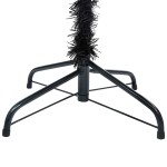 vidaXL Brad Crăciun pre-iluminat cu set globuri, negru, 240 cm, PVC vidaXL Brad Crăciun pre-iluminat cu set globuri, negru, 240 cm, PVC