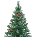 vidaXL Brad Crăciun artificial pre-iluminat globuri/conuri pin 180 cm vidaXL Brad Crăciun artificial pre-iluminat globuri/conuri pin 180 cm