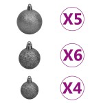 vidaXL Brad Crăciun artificial pre-iluminat globuri/conuri pin 180 cm vidaXL Brad Crăciun artificial pre-iluminat globuri/conuri pin 180 cm