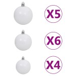 vidaXL Brad Crăciun artificial pre-iluminat globuri/conuri pin 180 cm vidaXL Brad Crăciun artificial pre-iluminat globuri/conuri pin 180 cm