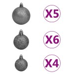 vidaXL Brad Crăciun pre-iluminat artificial, set globuri, alb, 120 cm vidaXL Brad Crăciun pre-iluminat artificial, set globuri, alb, 120 cm