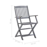 vidaXL Scaune pliabile de exterior cu perne, 8 buc., lemn masiv acacia vidaXL Scaune pliabile de exterior cu perne, 8 buc., lemn masiv acacia