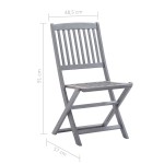 vidaXL Scaune pliabile de exterior cu perne, 8 buc., lemn masiv acacia vidaXL Scaune pliabile de exterior cu perne, 8 buc., lemn masiv acacia