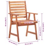 vidaXL Scaune de exterior cu perne, 4 buc., lemn masiv de acacia