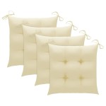vidaXL Scaune de exterior cu perne, 4 buc., lemn masiv de acacia vidaXL Scaune de exterior cu perne, 4 buc., lemn masiv de acacia