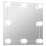 vidaXL Oglindă de perete cu lumini LED, sticlă, pătrată vidaXL Oglindă de perete cu lumini LED, sticlă, pătrată