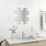 vidaXL Oglindă de perete cu lumini LED, sticlă, pătrată vidaXL Oglindă de perete cu lumini LED, sticlă, pătrată
