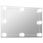 vidaXL Oglindă de perete cu lumini LED, sticlă, dreptunghiulară vidaXL Oglindă de perete cu lumini LED, sticlă, dreptunghiulară